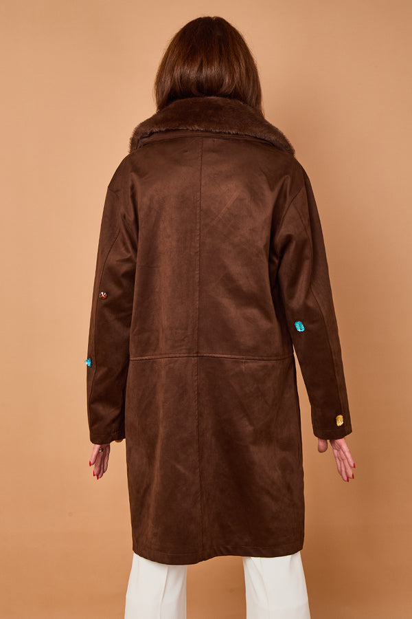 Diva Three quarter coat in Chocolate