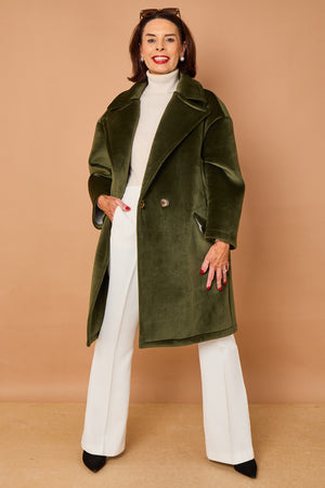 Alberto three quarter coat in sage - PRE ORDER 24TH OCTOBER DISPATCH DAY
