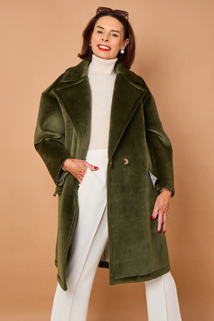 Alberto three quarter coat in sage - PRE ORDER 24TH OCTOBER DISPATCH DAY