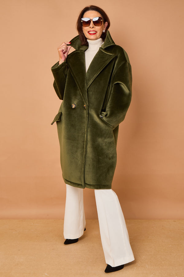 Alberto three quarter coat in sage - PRE ORDER 24TH OCTOBER DISPATCH DAY