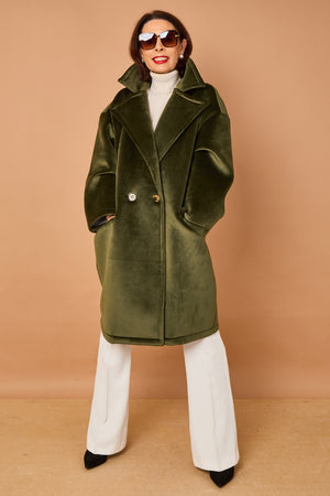 Alberto three quarter coat in sage - PRE ORDER 24TH OCTOBER DISPATCH DAY