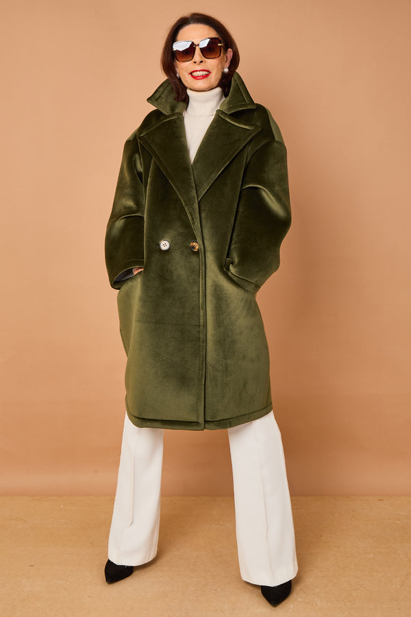 Alberto three quarter coat in sage - PRE ORDER 24TH OCTOBER DISPATCH DAY