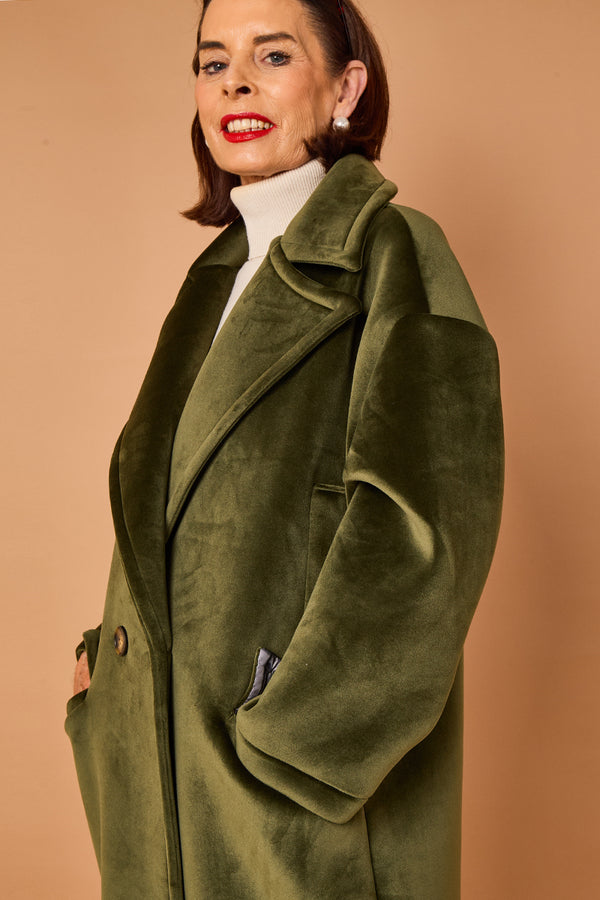 Alberto three quarter coat in sage - PRE ORDER 24TH OCTOBER DISPATCH DAY