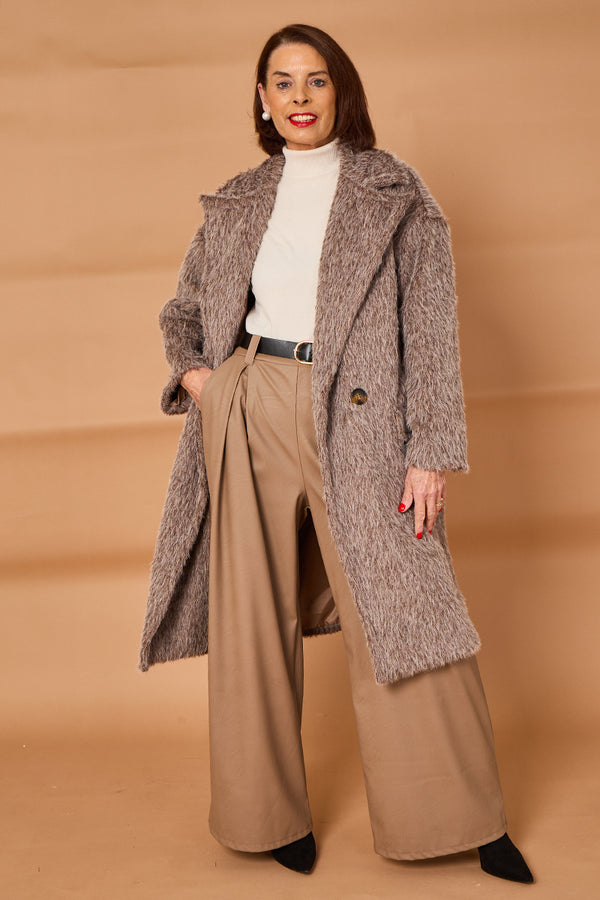 Grace three quarter coat in mocha