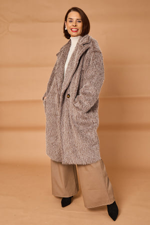 Grace three quarter coat in mocha