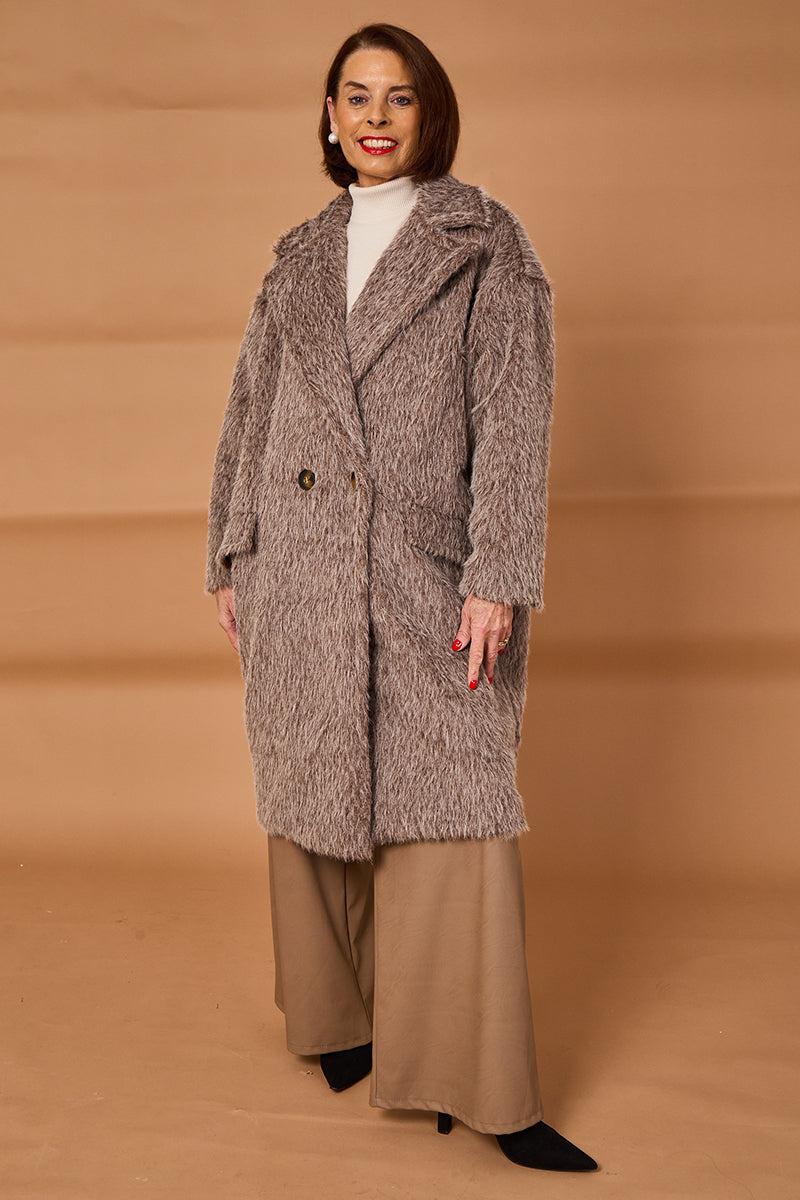 Grace three quarter coat in mocha