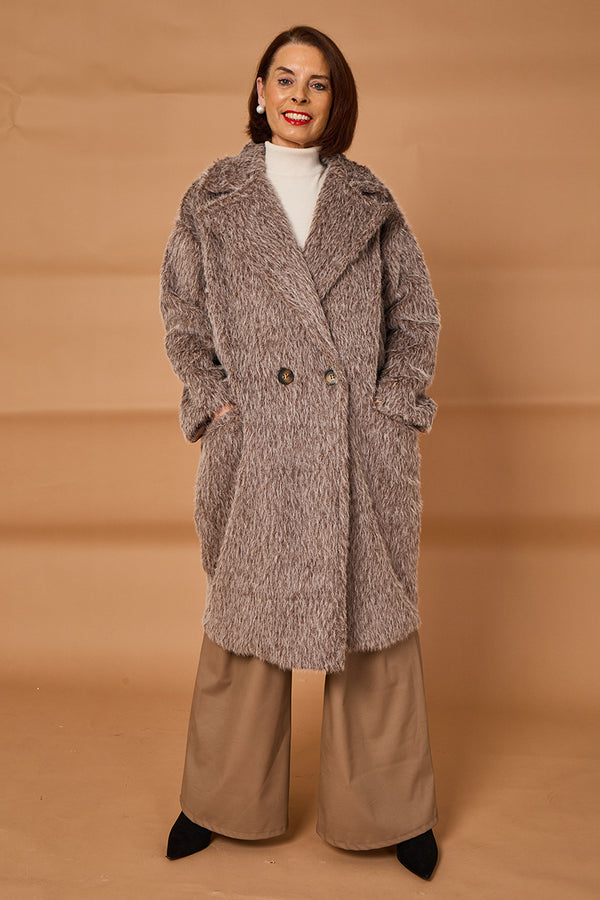 Grace three quarter coat in mocha