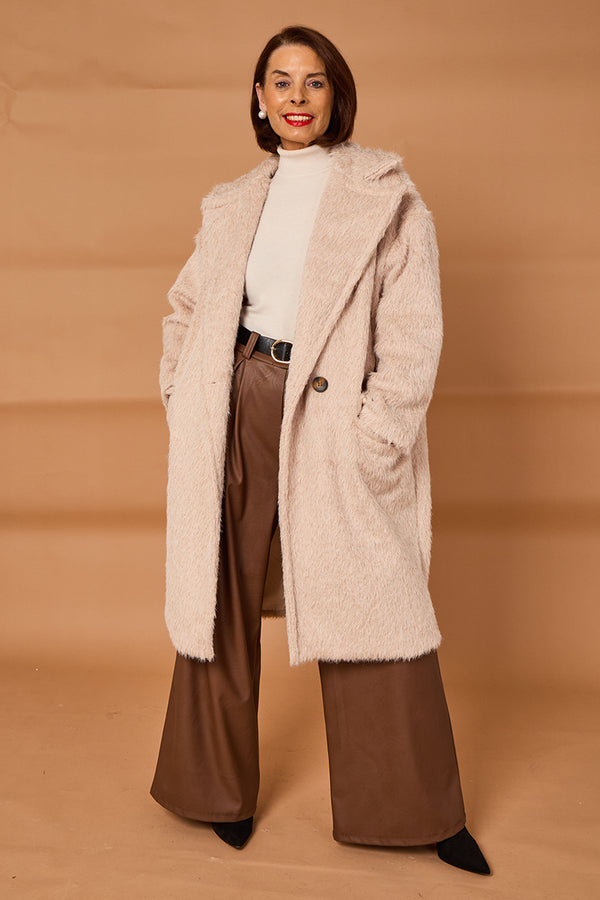 Grace three quarter coat in stone