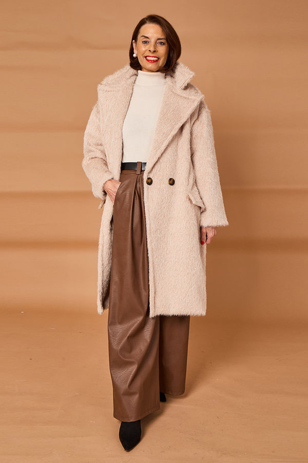 Grace three quarter coat in stone