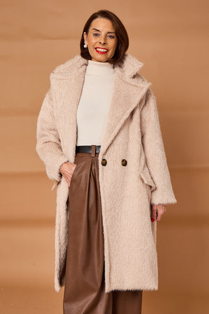 Grace three quarter coat in stone