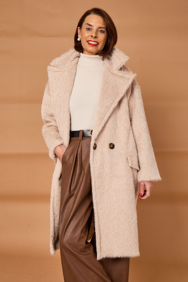 Grace three quarter coat in stone