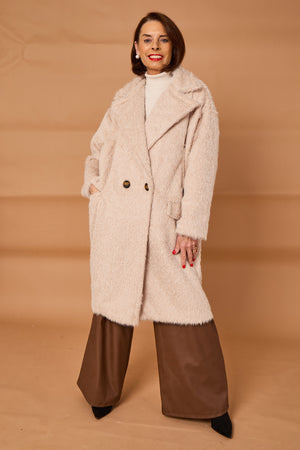 Grace three quarter coat in stone