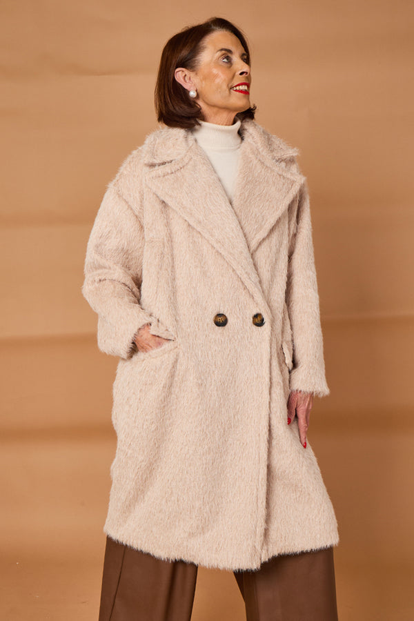Grace three quarter coat in stone