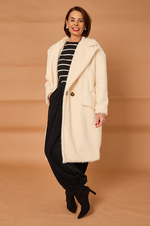 Grace three quarter coat in cream