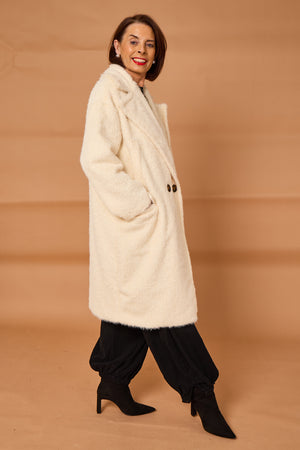 Grace three quarter coat in cream