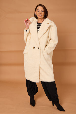 Grace three quarter coat in cream