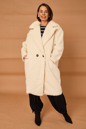 Grace three quarter coat in cream