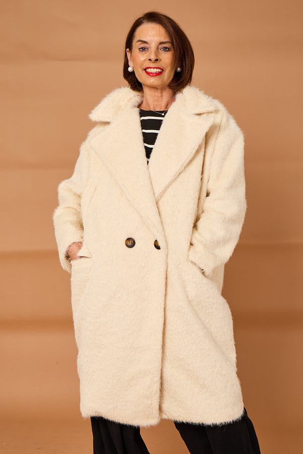 Grace three quarter coat in cream