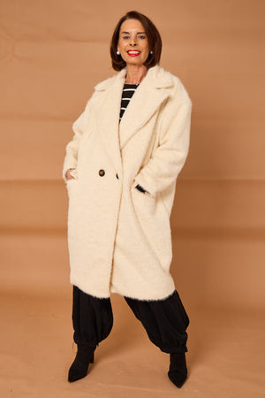 Grace three quarter coat in cream