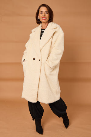 Grace three quarter coat in cream