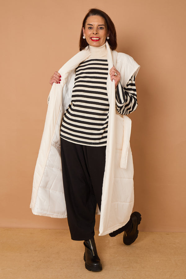 Estrella Long gilet in Cream