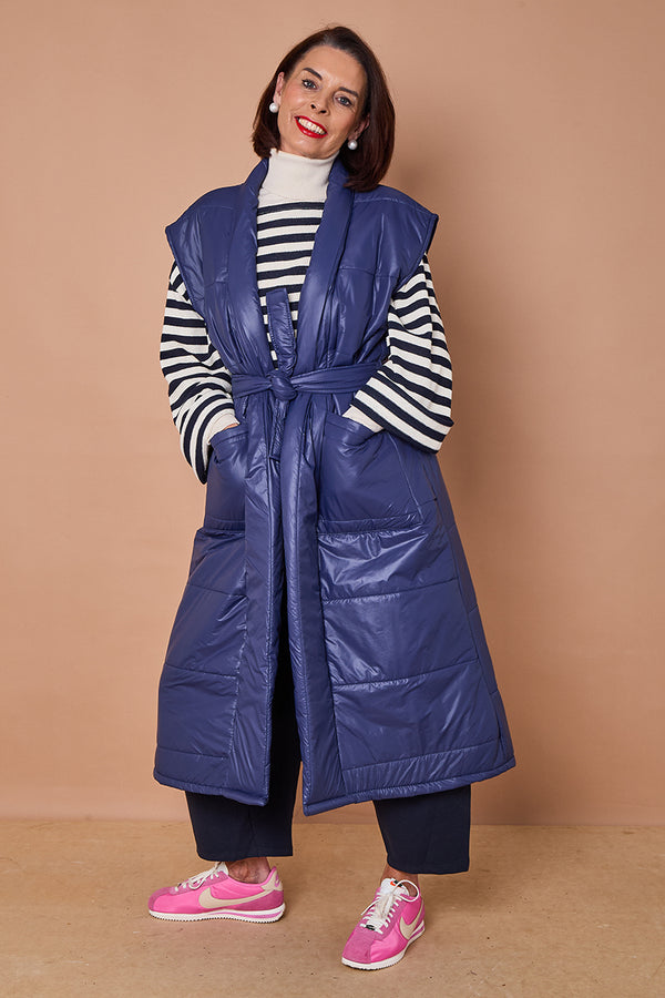 Estrella Long gilet in navy