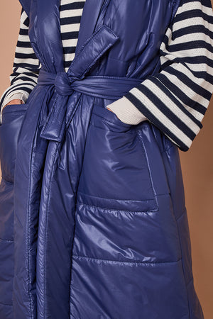 Estrella Long gilet in navy