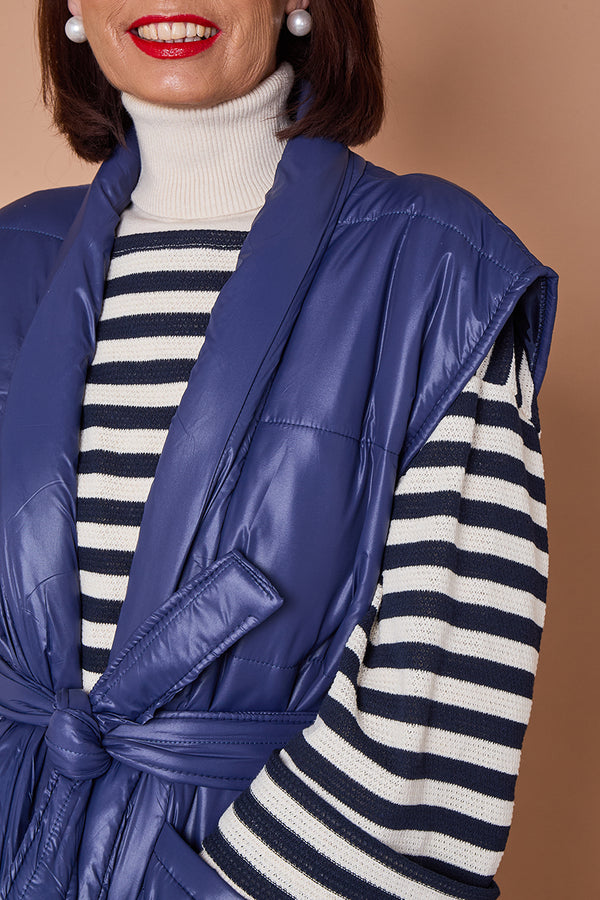 Estrella Long gilet in navy
