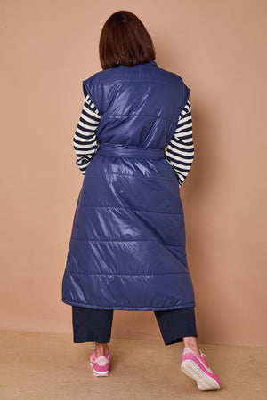 Estrella Long gilet in navy