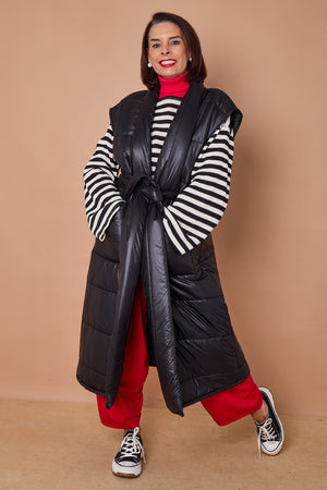 Estrella Long gilet in black