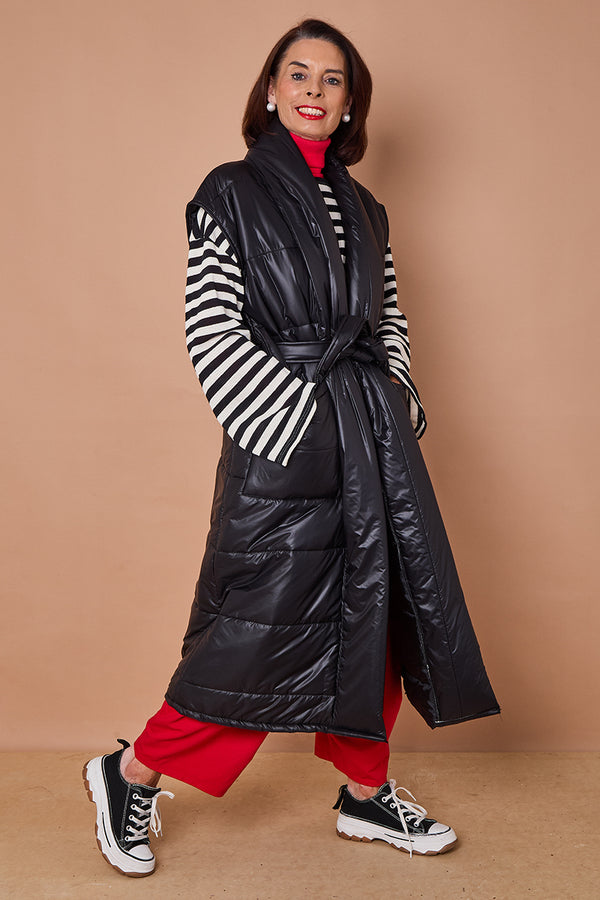 Estrella Long gilet in black