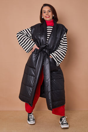 Estrella Long gilet in black