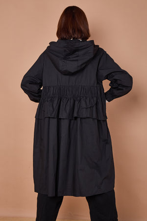 leonardo Hooded Jacket/Dress in Classic Black