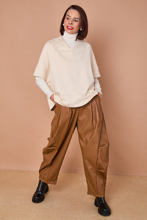 Flora batwing top in beige