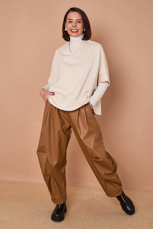 Flora batwing top in beige