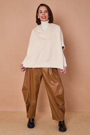 Flora batwing top in beige
