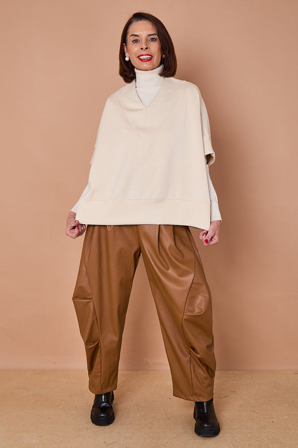 Flora batwing top in beige