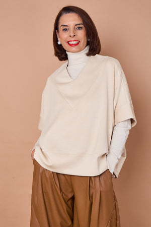 Flora batwing top in beige