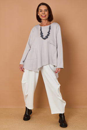 Bruno waterfall top in slate grey