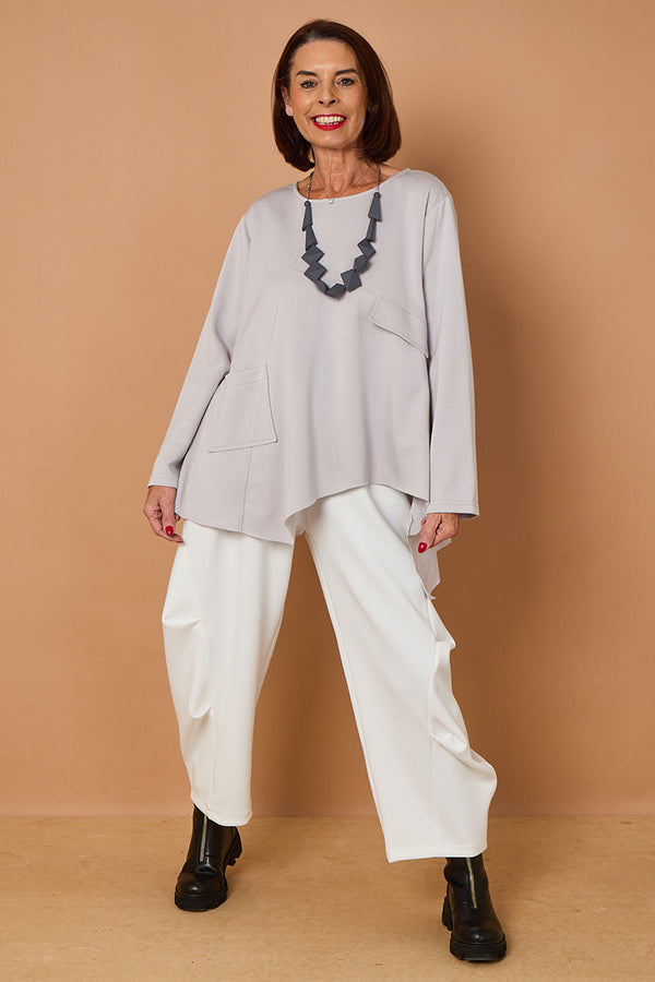 Bruno waterfall top in slate grey
