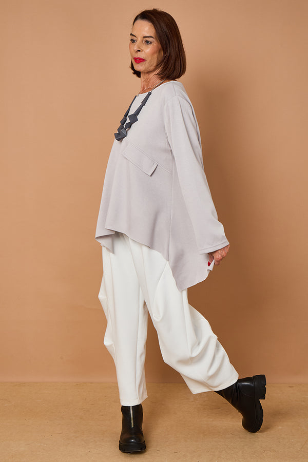Bruno waterfall top in slate grey