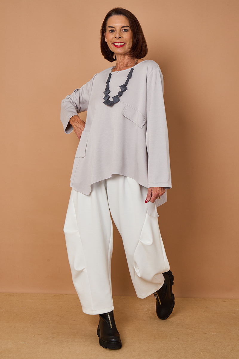 Bruno waterfall top in slate grey