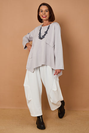 Bruno waterfall top in slate grey