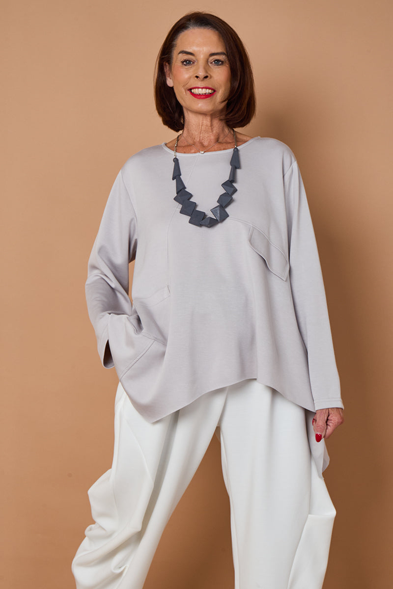 Bruno waterfall top in slate grey