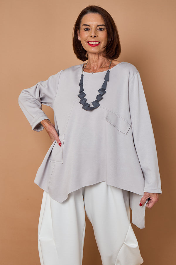 Bruno waterfall top in slate grey
