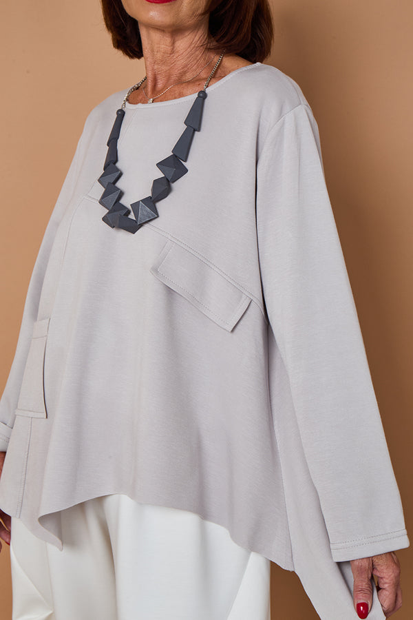 Bruno waterfall top in slate grey