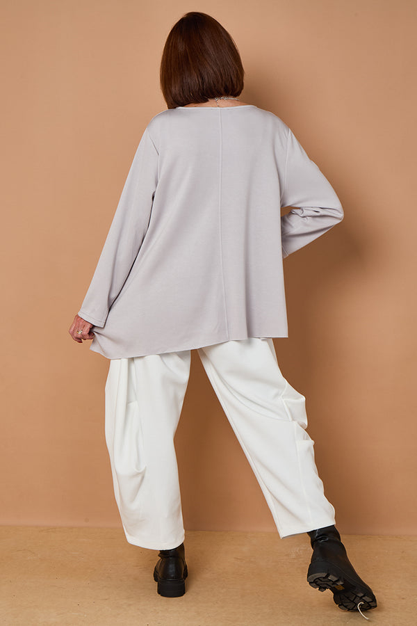 Bruno waterfall top in slate grey