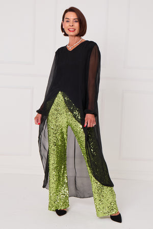 Lara waterfall top in black