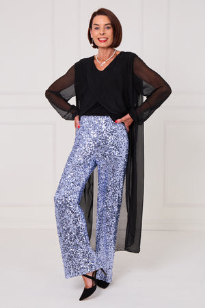 Monroe embellished diamante trousers in lilac