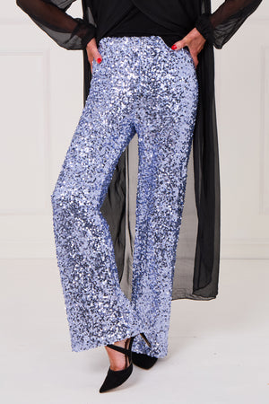 Monroe embellished diamante trousers in lilac